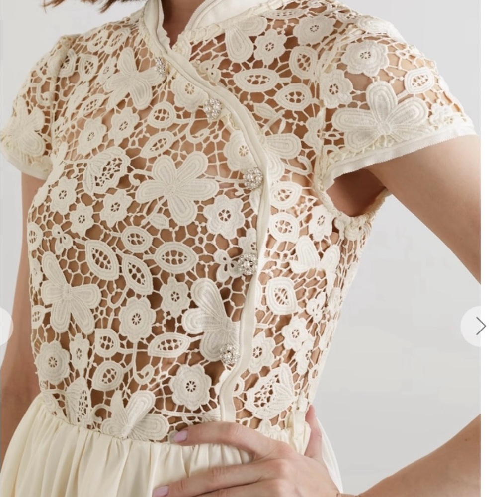 Self-Portrait Ivory guipure Lace Dress